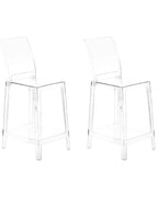 Set of 2 Bar Chairs WELLINGTON Transparent