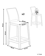 Set of 2 Bar Chairs WELLINGTON Transparent