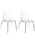 Set of 2 Dining Chairs SILERTON Transparent
