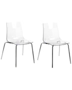 Set of 2 Dining Chairs SILERTON Transparent