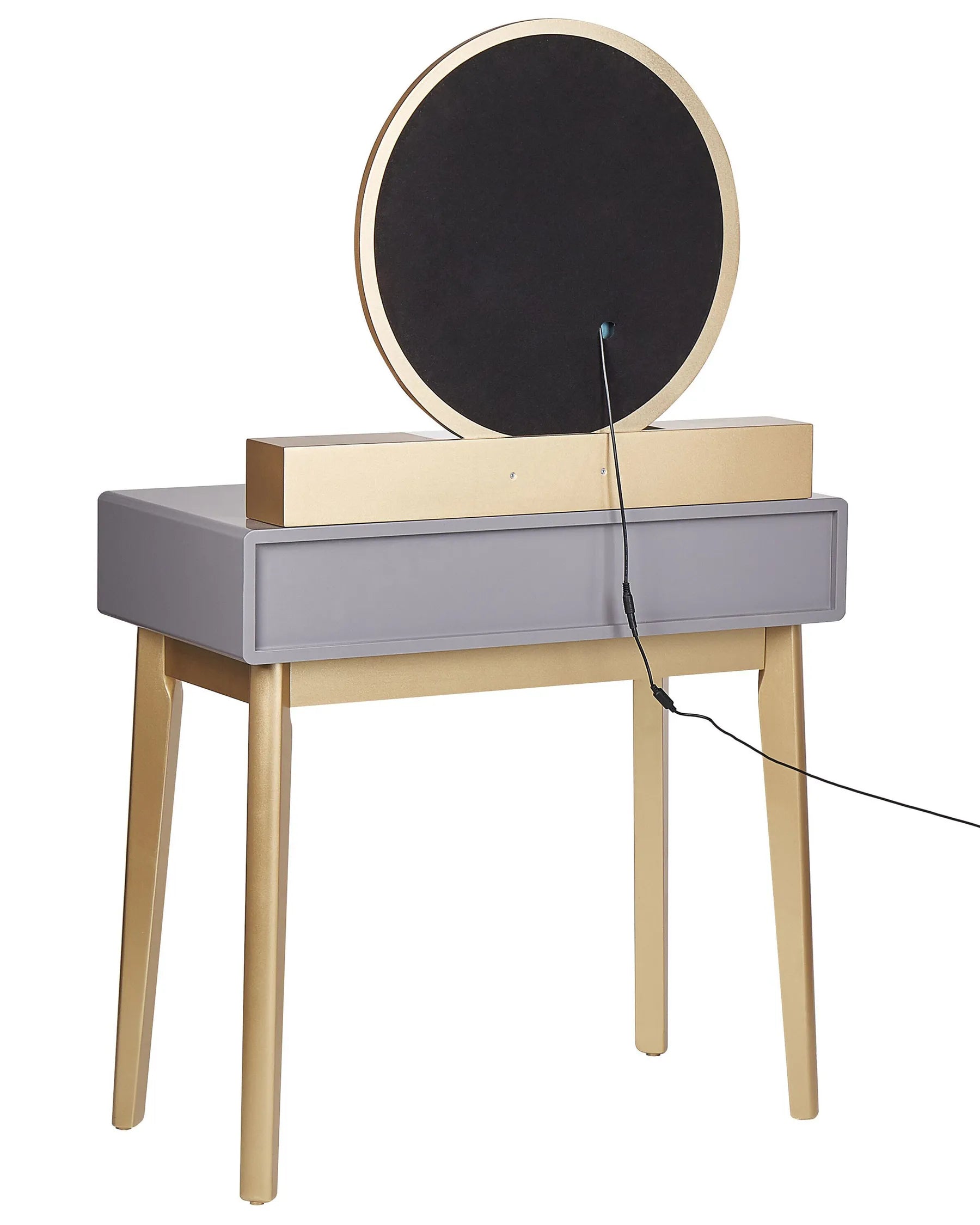 Dressing Table with Mirror and Stool FEDRY LED Grey