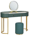 Dressing Table with Mirror and Stool VINAX LED Dark Green