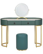 Dressing Table with Mirror and Stool VINAX LED Dark Green