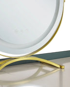 Dressing Table with Mirror and Stool VINAX LED Dark Green