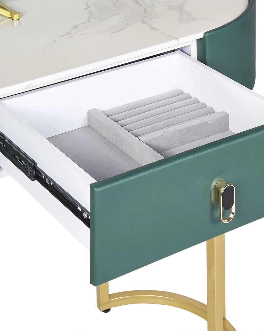 Dressing Table with Mirror and Stool VINAX LED Dark Green