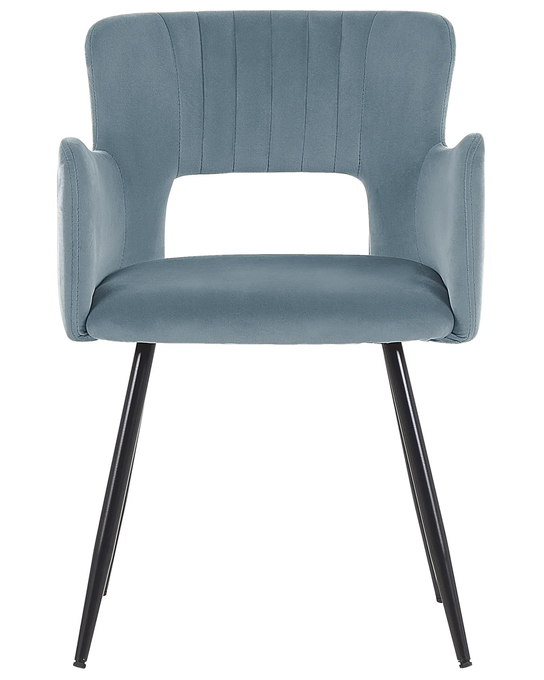 Set of 2 Dining Chairs SANILAC Velvet Light Blue