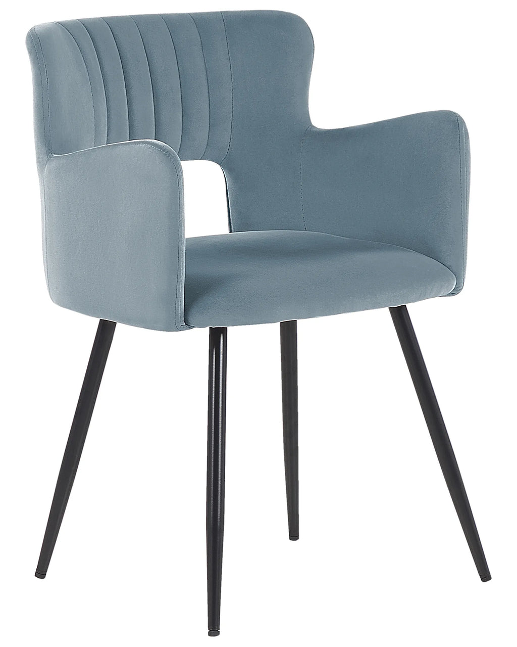 Set of 2 Dining Chairs SANILAC Velvet Light Blue