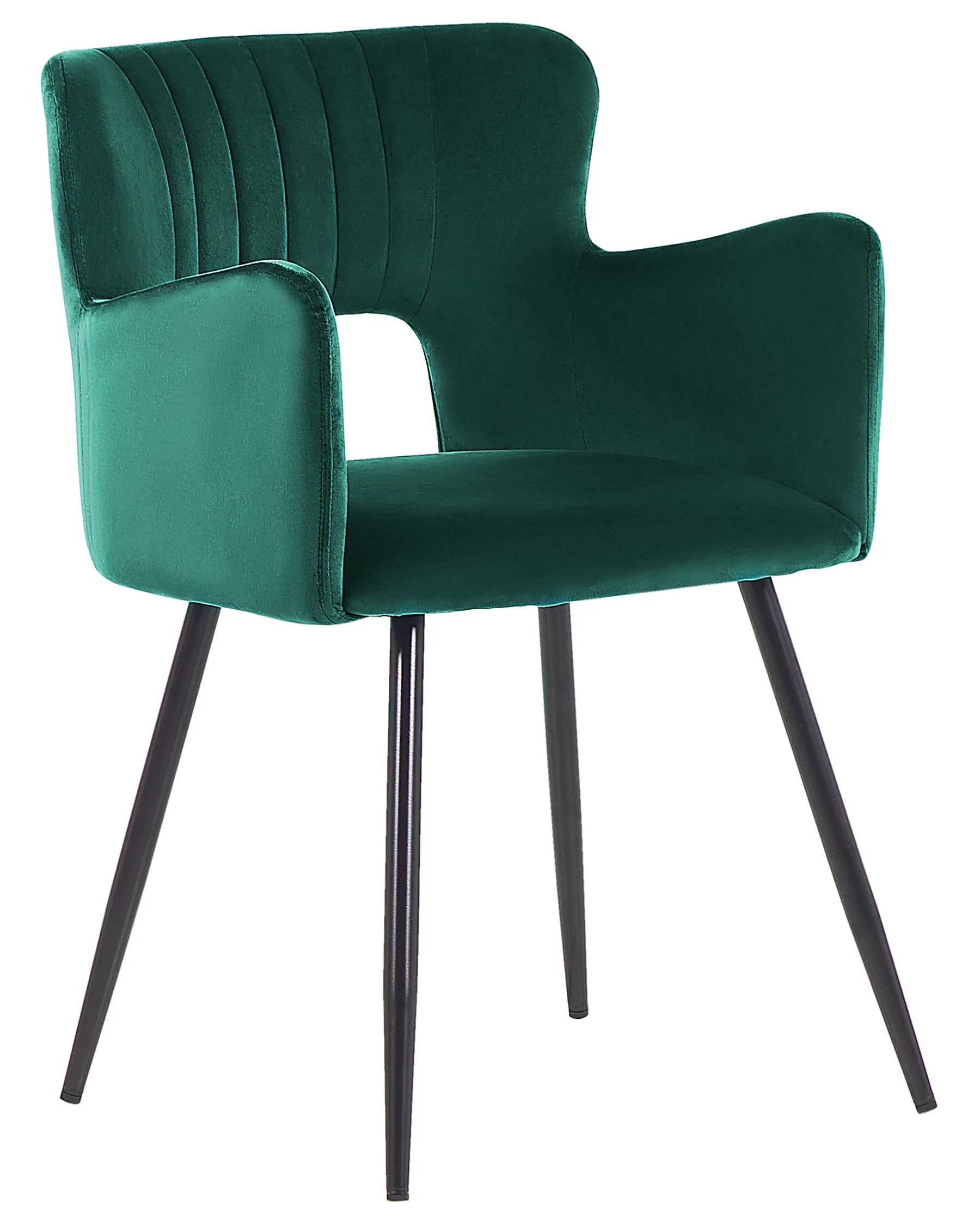 Set of 2 Dining Chairs SANILAC Velvet Emerald Green