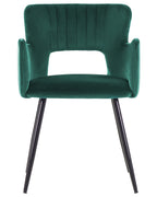 Set of 2 Dining Chairs SANILAC Velvet Emerald Green