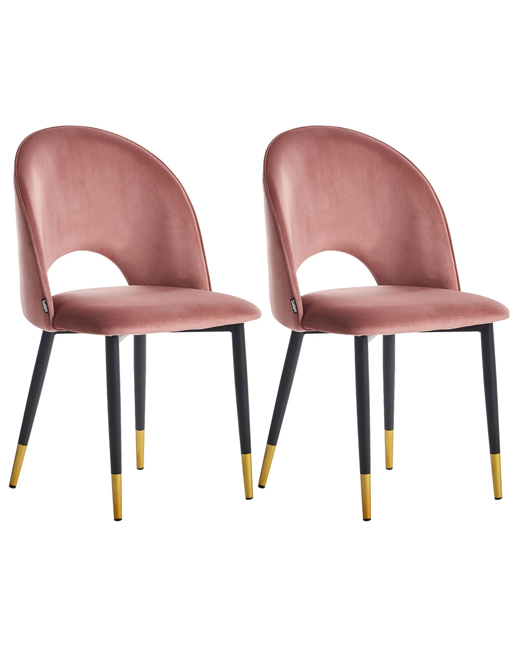 Set of 2 Dining Chairs Velvet Pink
