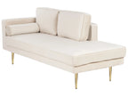 Left-Hand Chaise Lounge MIRAMAS Velvet Beige