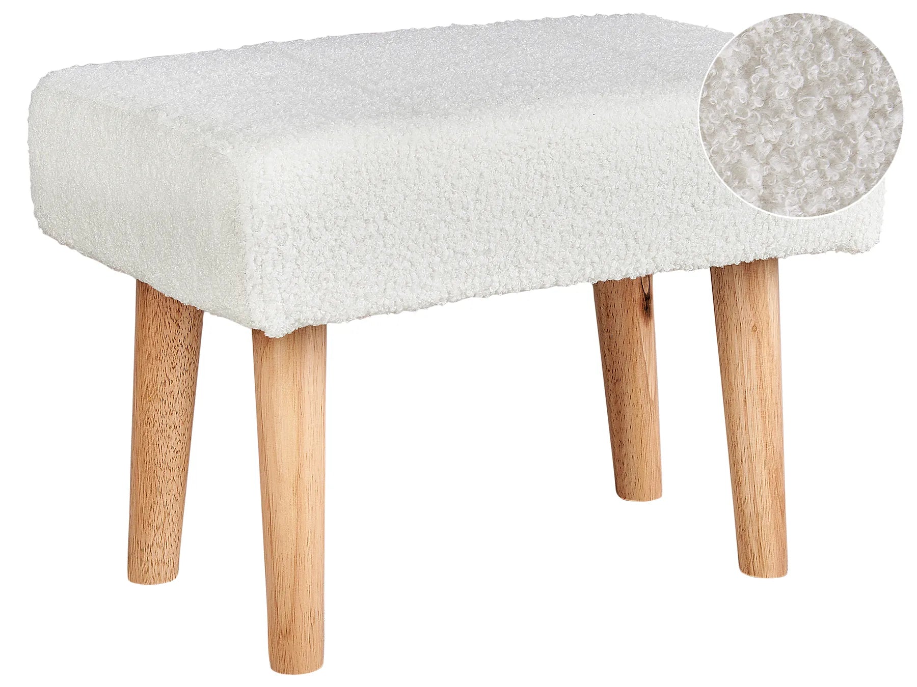 Footstool TAKOMA Boucle White
