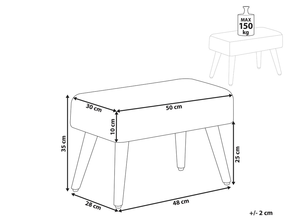 Footstool TAKOMA Boucle White