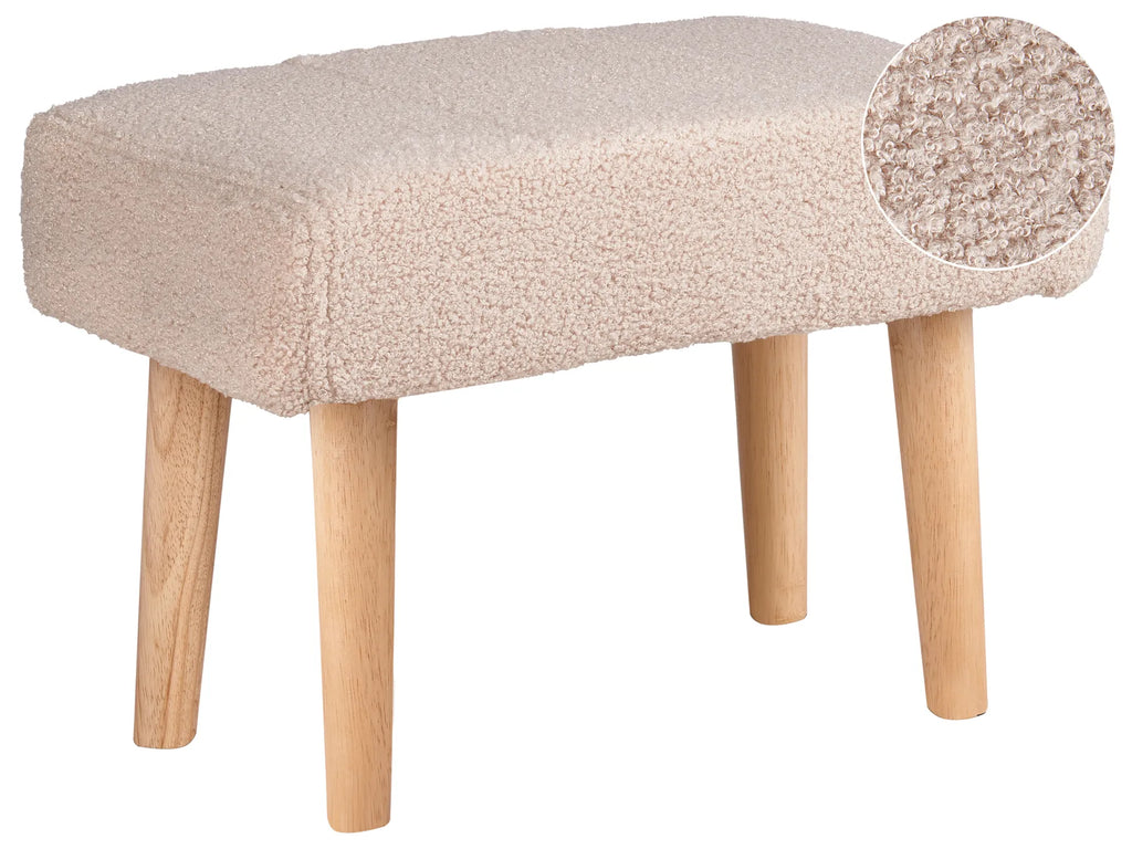 Footstool TAKOMA Boucle Light Beige