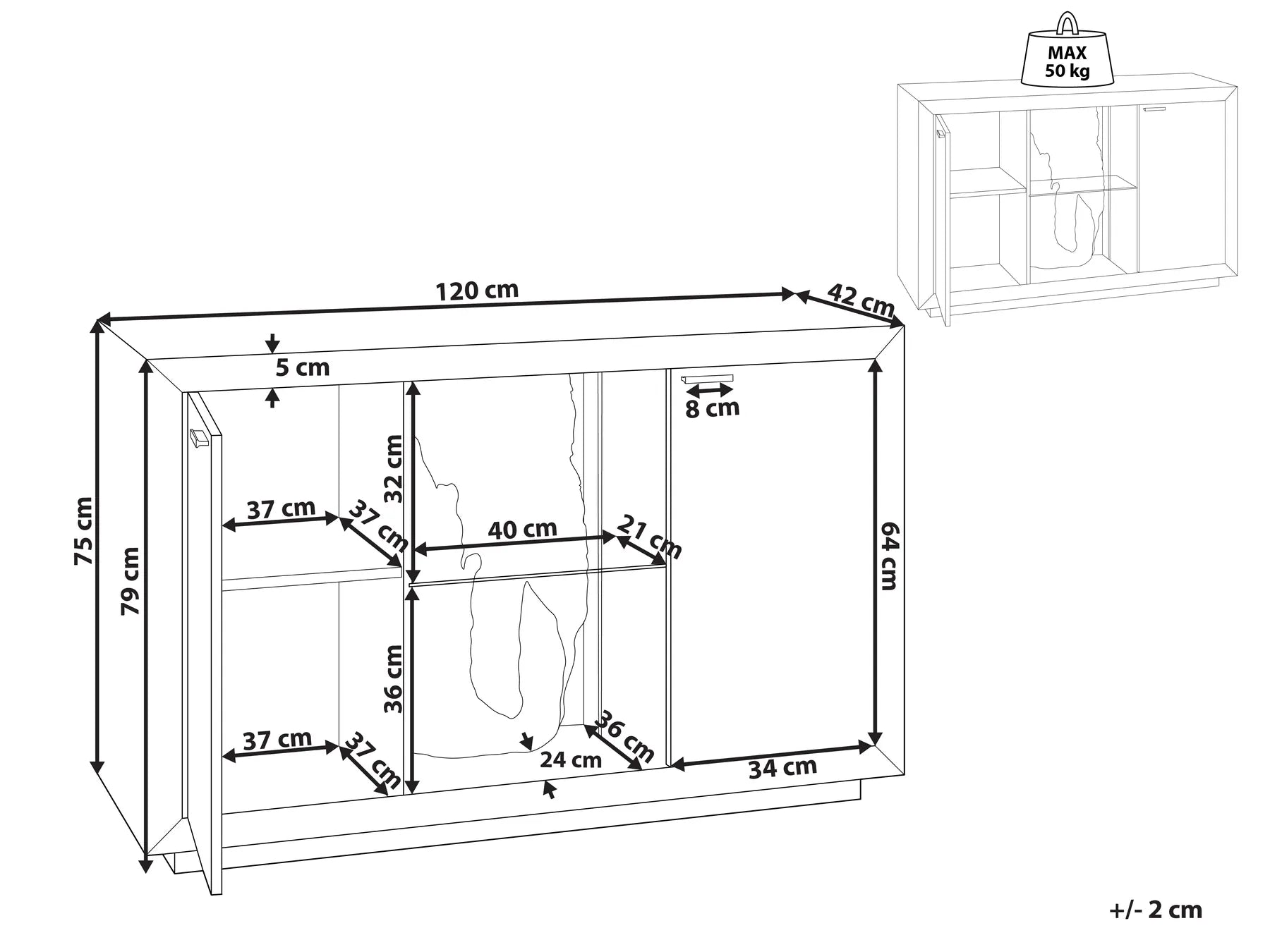 Cabinet MARANA Brown/ Black