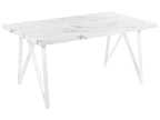 Dining Table GRIEGER White Marble 160 cm 90 cm