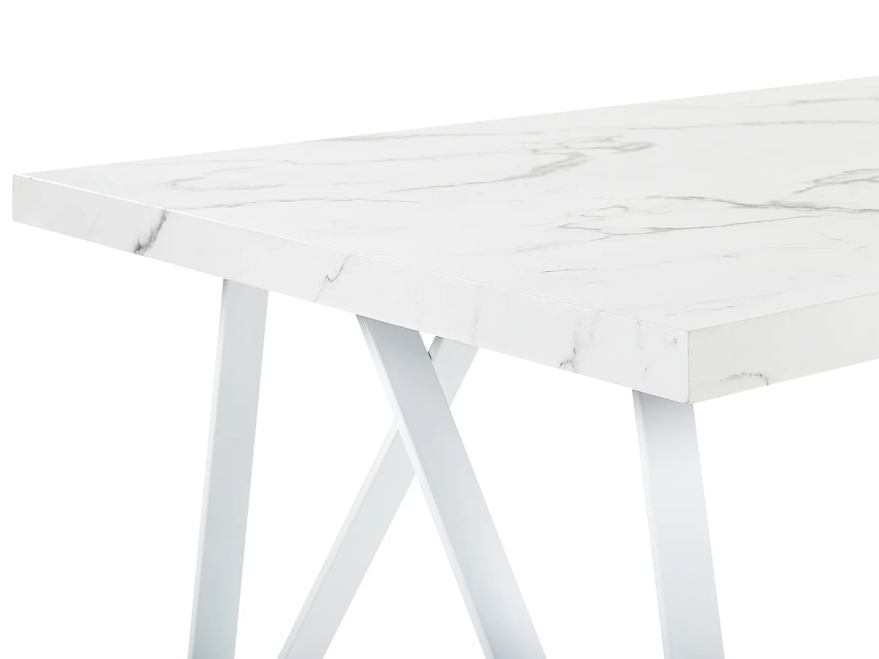 Dining Table GRIEGER White Marble 160 cm 90 cm