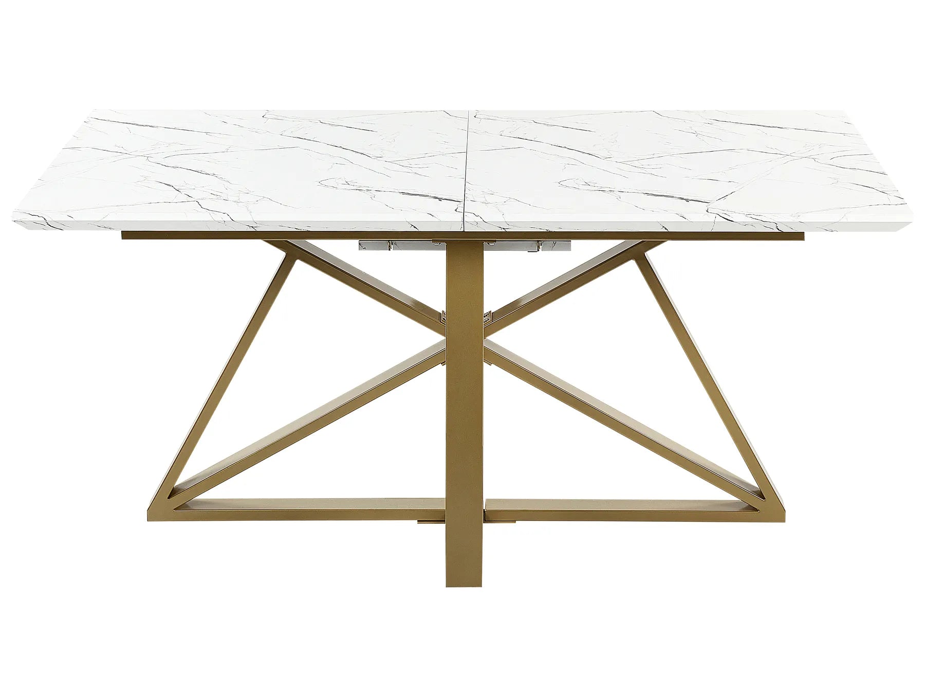Extending Dining Table MAXIMUS White Marble 160/200 cm 90 cm
