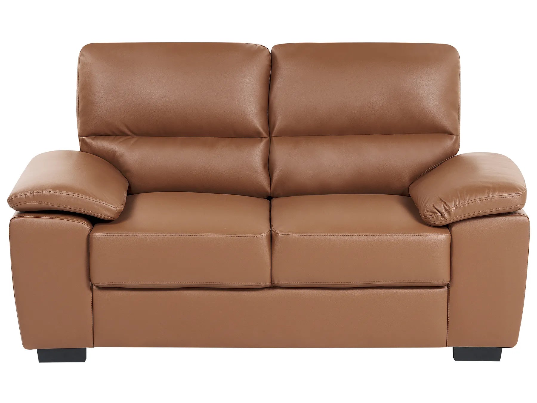 Sofa 2 Seater VOGAR Faux Leather Golden Brown