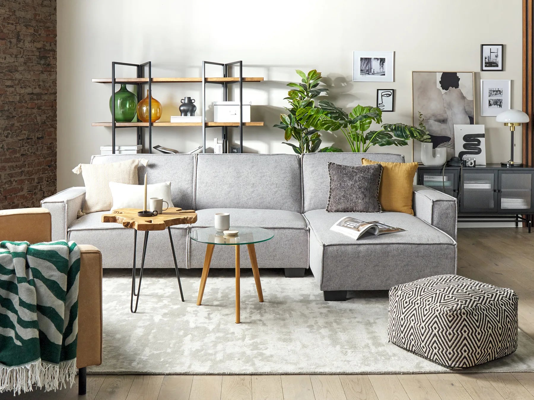 Set of 2 Side Tables CAMROSE Teak Wood Dark Brown