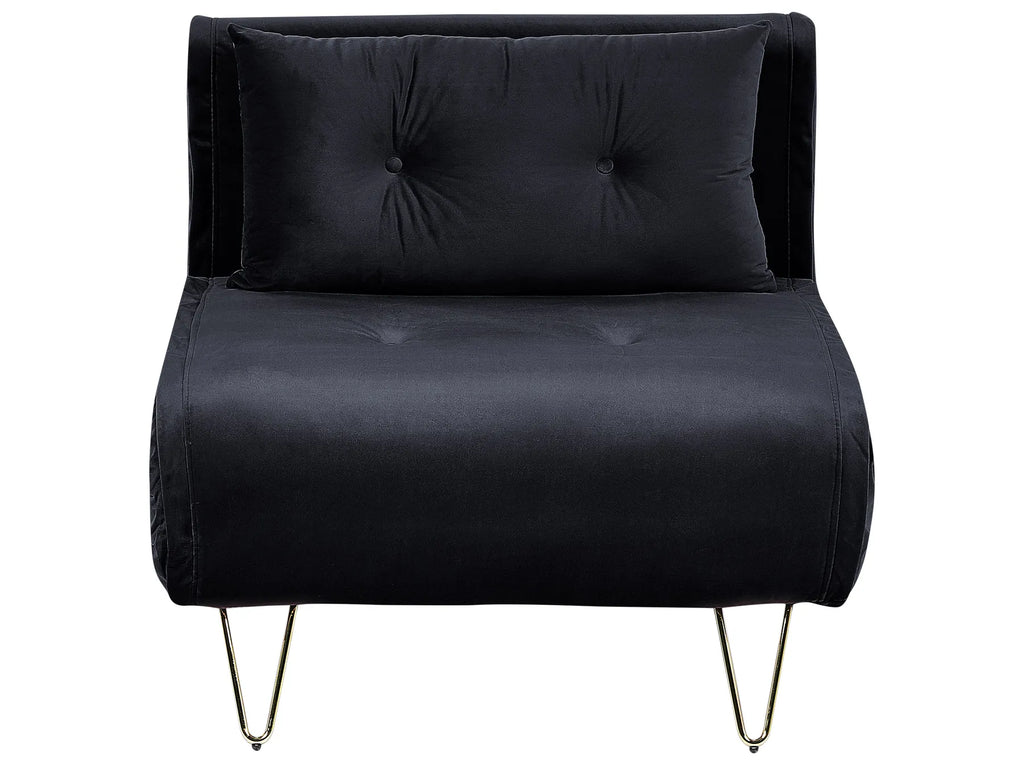 Single Sofa Bed VESTFOLD Velvet Black
