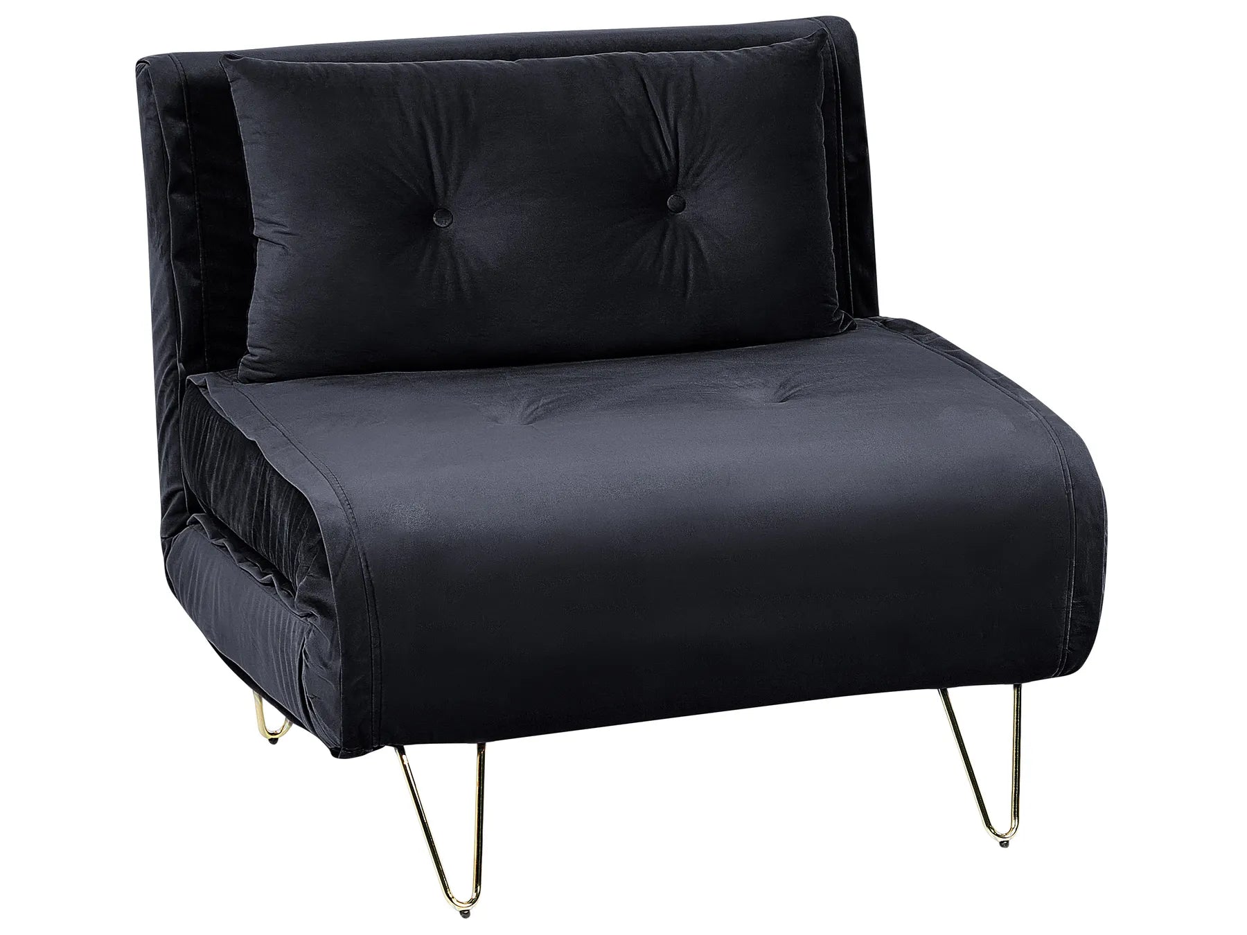 Single Sofa Bed VESTFOLD Velvet Black