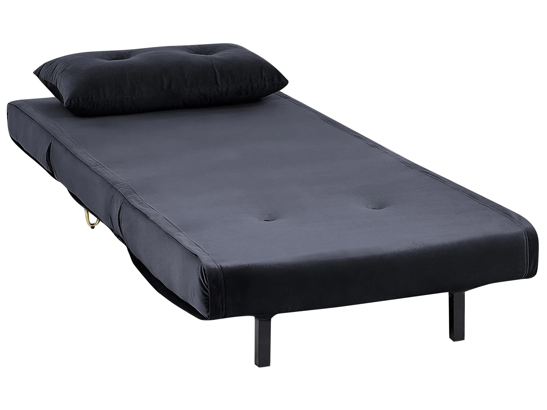 Single Sofa Bed VESTFOLD Velvet Black