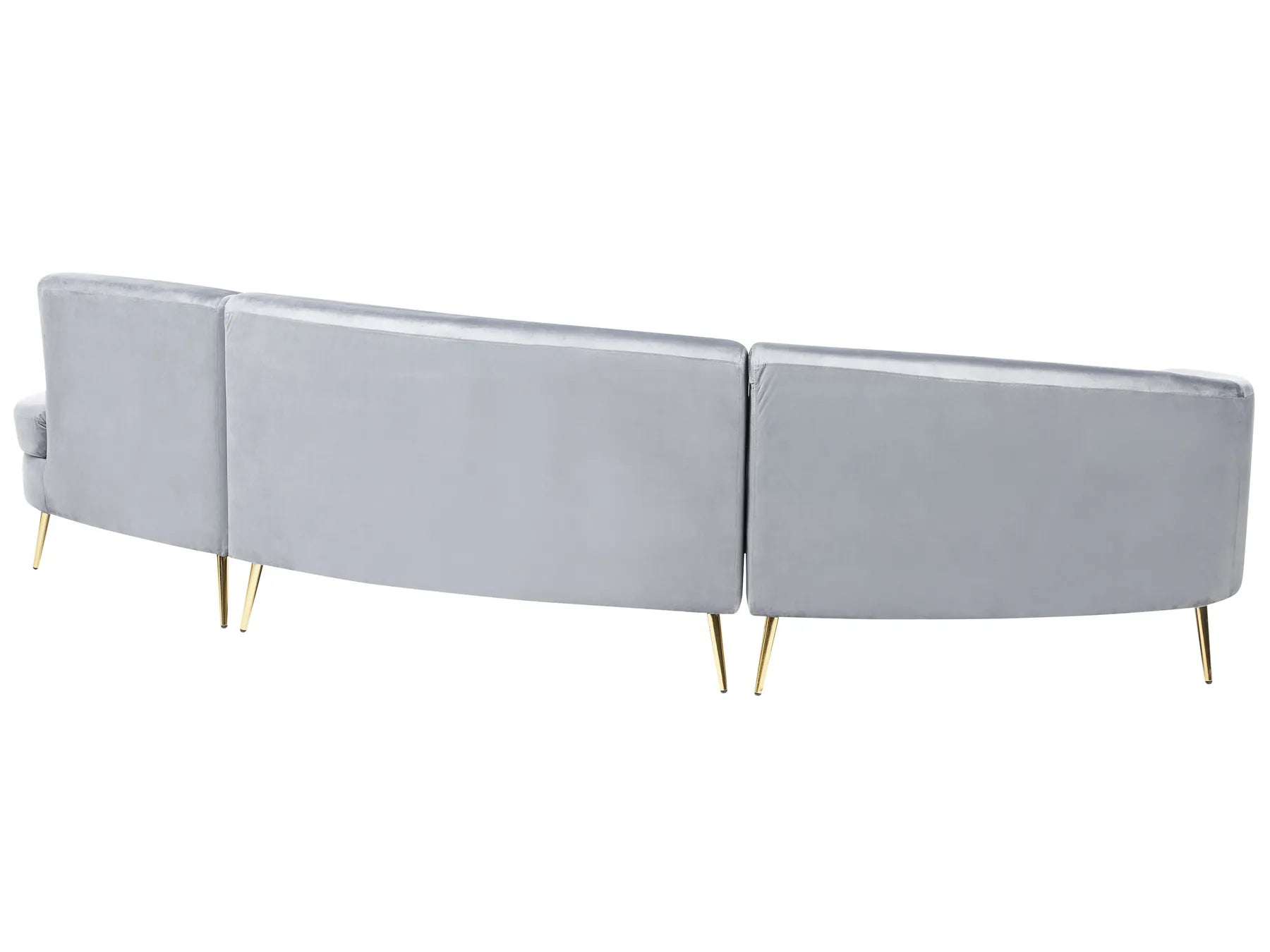 Curved Sofa 4 Seater MOSS Velvet Light Grey