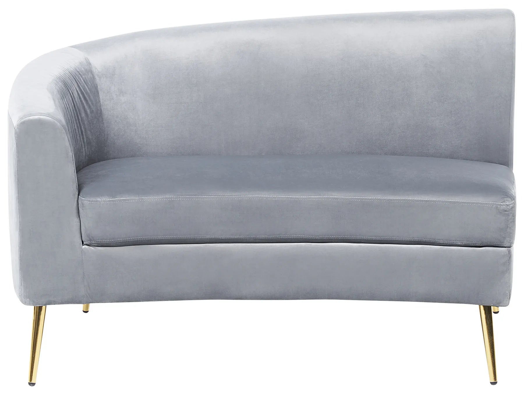 Curved Sofa 4 Seater MOSS Velvet Light Grey