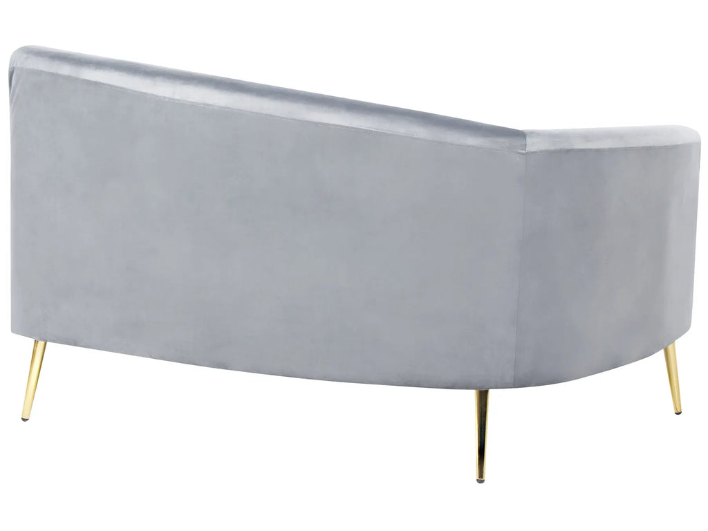 Curved Sofa 4 Seater MOSS Velvet Light Grey