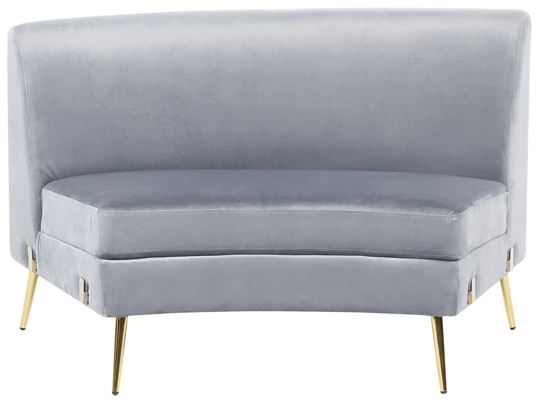 Curved Sofa 4 Seater MOSS Velvet Light Grey