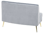 Curved Sofa 4 Seater MOSS Velvet Light Grey