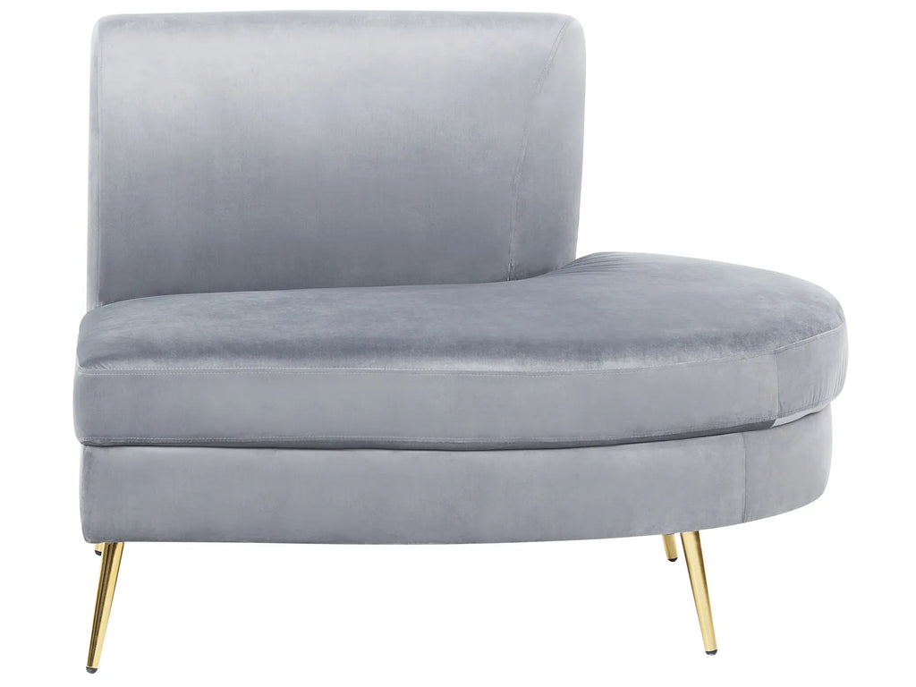 Curved Sofa 4 Seater MOSS Velvet Light Grey