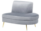 Curved Sofa 4 Seater MOSS Velvet Light Grey