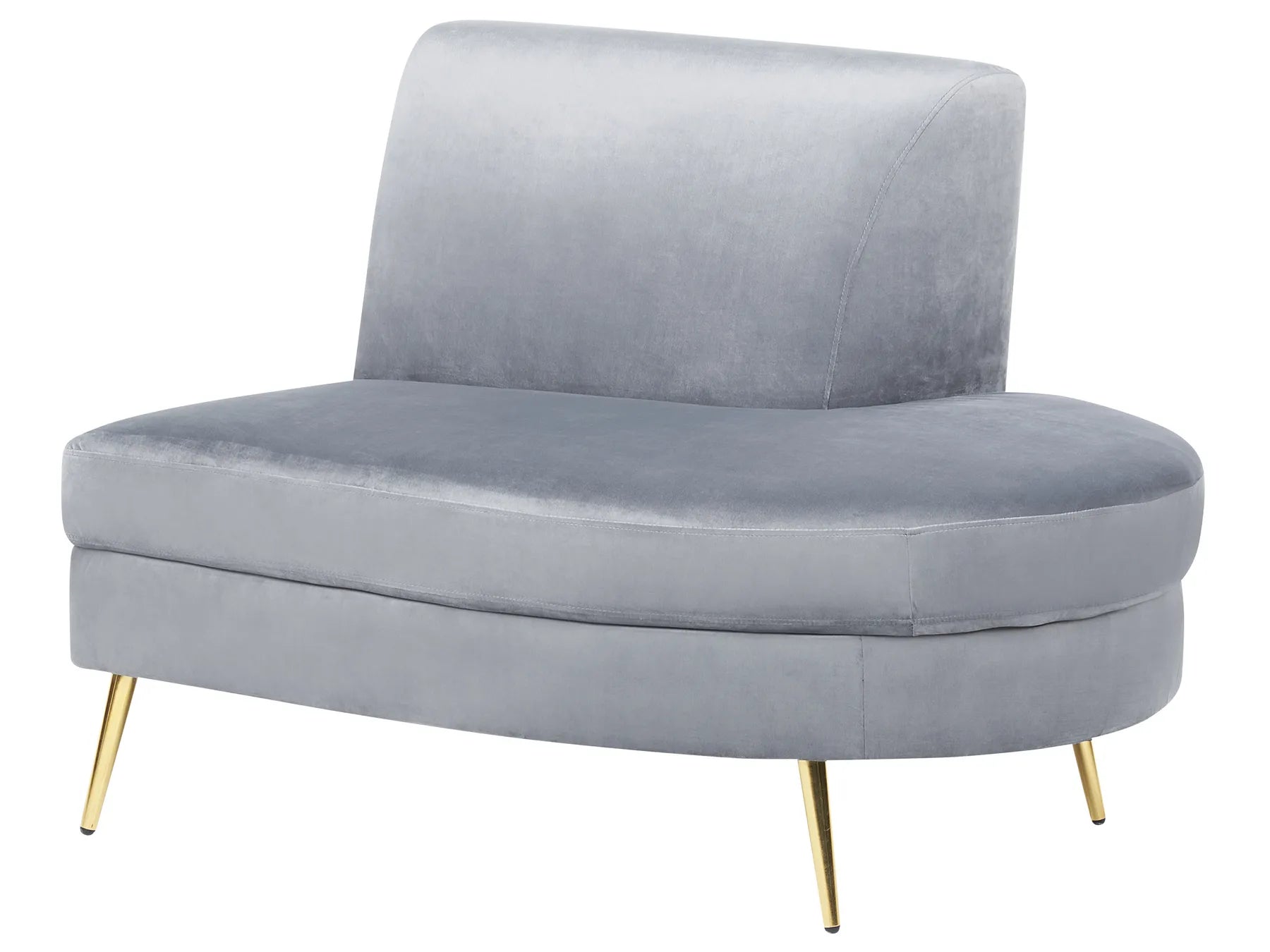 Curved Sofa 4 Seater MOSS Velvet Light Grey