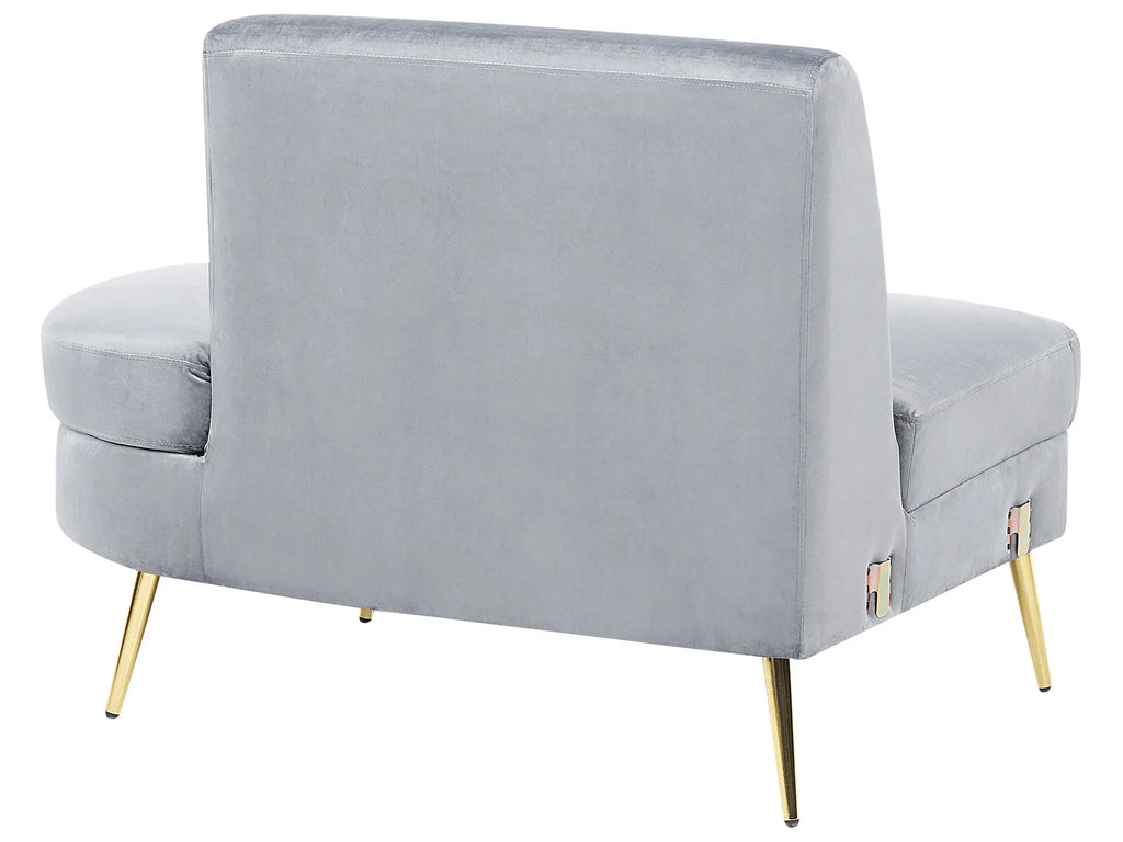 Curved Sofa 4 Seater MOSS Velvet Light Grey
