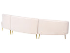 Curved Sofa 4 Seater MOSS Velvet Light Beige