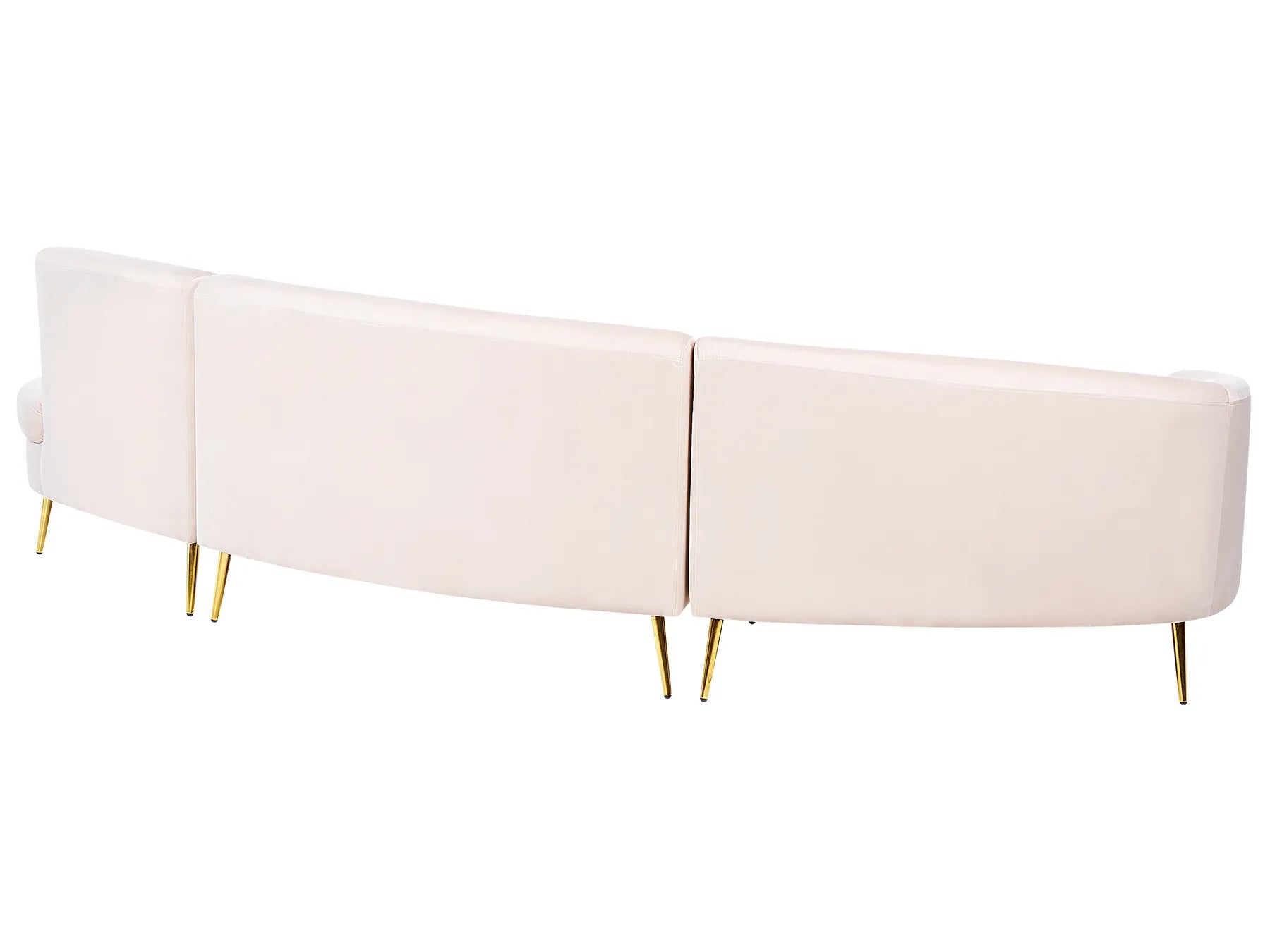 Curved Sofa 4 Seater MOSS Velvet Light Beige