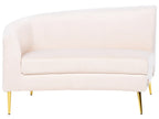 Curved Sofa 4 Seater MOSS Velvet Light Beige