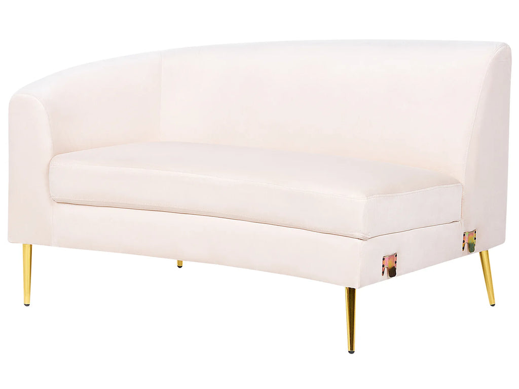 Curved Sofa 4 Seater MOSS Velvet Light Beige