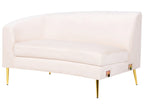 Curved Sofa 4 Seater MOSS Velvet Light Beige