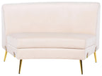 Curved Sofa 4 Seater MOSS Velvet Light Beige