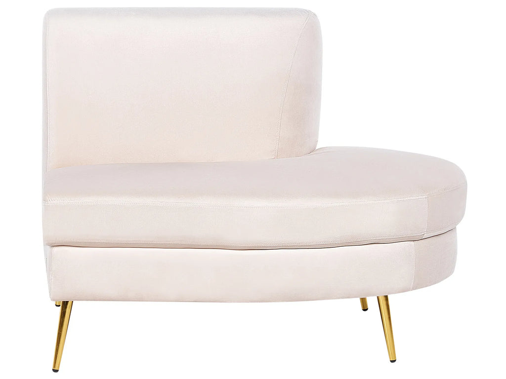 Curved Sofa 4 Seater MOSS Velvet Light Beige