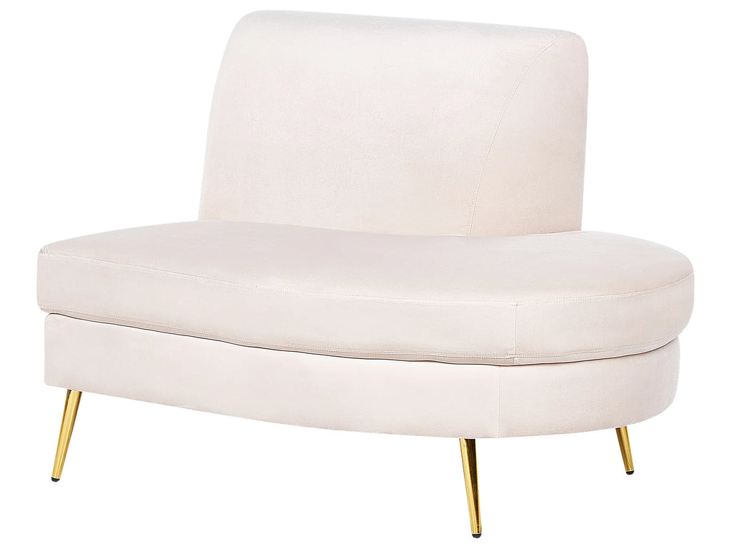 Curved Sofa 4 Seater MOSS Velvet Light Beige