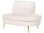 Curved Sofa 4 Seater MOSS Velvet Light Beige