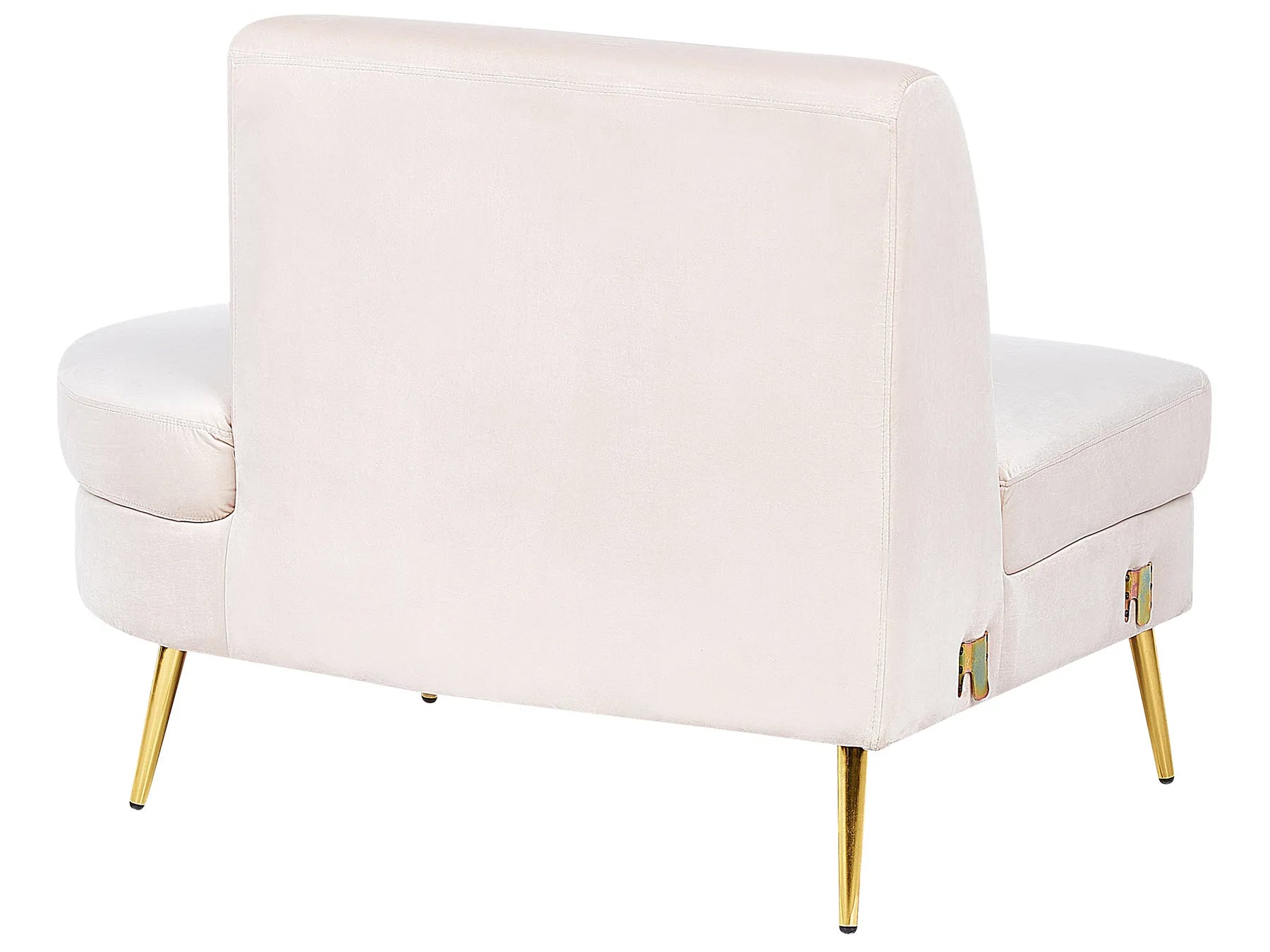 Curved Sofa 4 Seater MOSS Velvet Light Beige