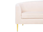 Curved Sofa 4 Seater MOSS Velvet Light Beige