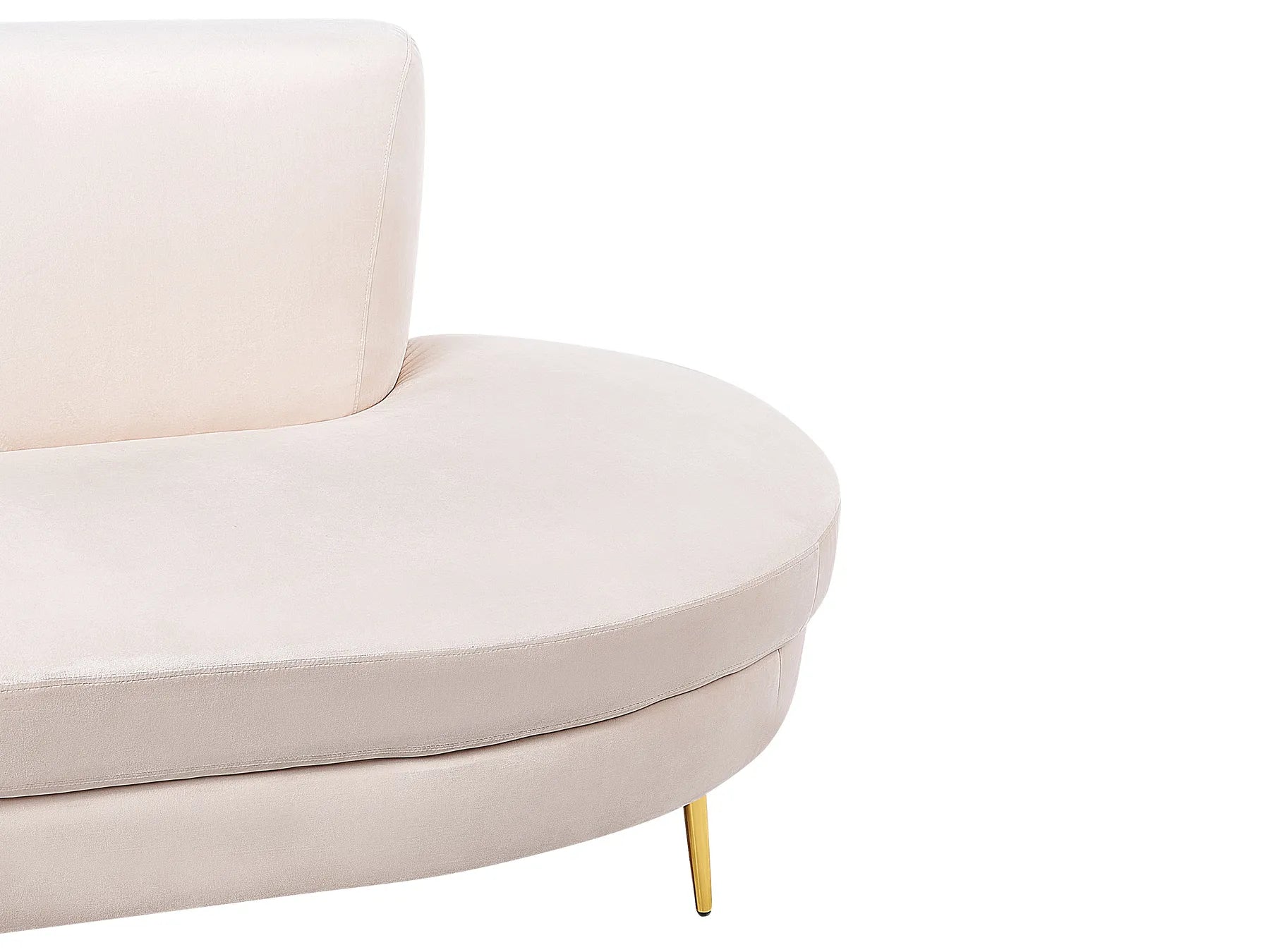 Curved Sofa 4 Seater MOSS Velvet Light Beige