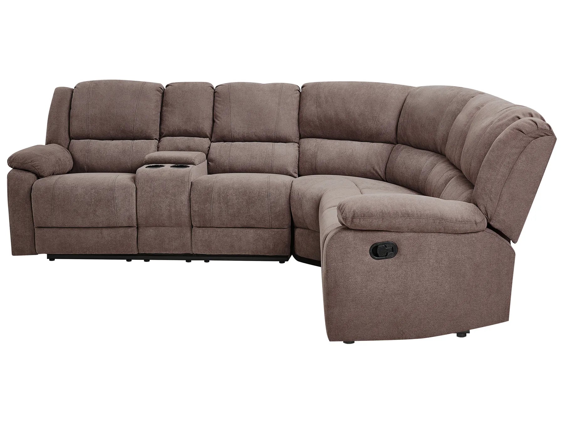 Manual Recliner Corner Sofa 5 Seater ROKKE Fabric Taupe Left Hand