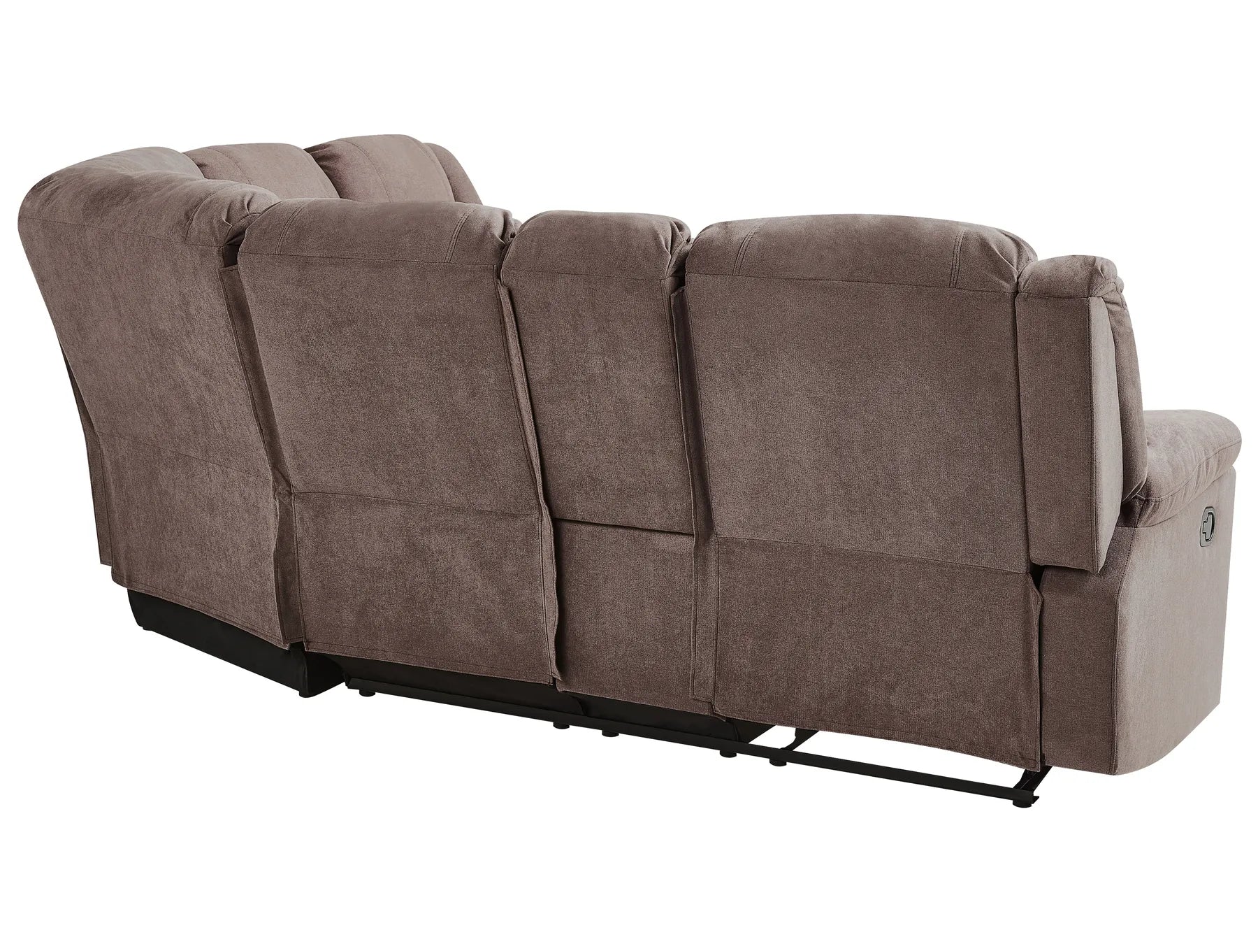 Manual Recliner Corner Sofa 5 Seater ROKKE Fabric Taupe Left Hand